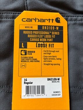 Women’s Carhartt Loose Fit Canvas Work Pants - Charcoal Gray